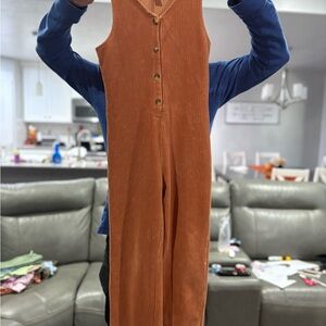 Girls Orange Jumpsuit